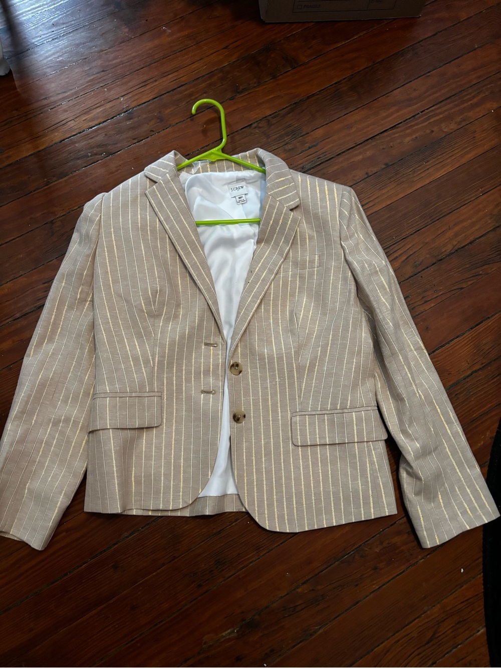J. Crew Women's Beige Pinstripe Blazer